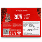 Blockbuster BBT-200 LED headlight bulb package, rear box view