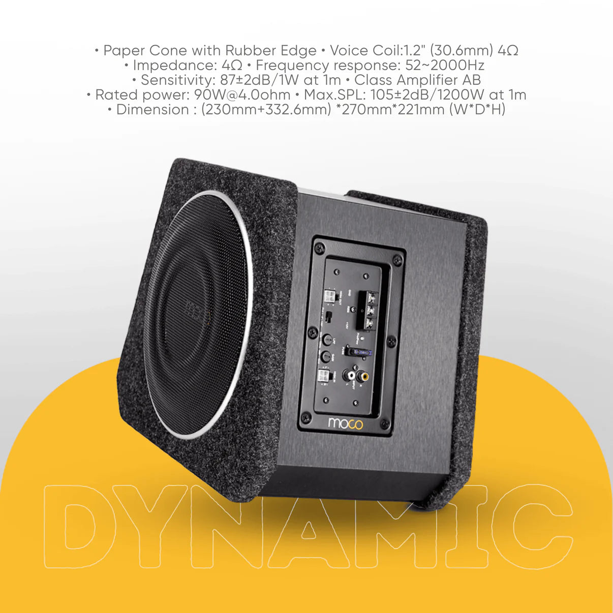 MOCO 8" DUAL SUBWOOFER WITH HI-FI AMPLIFIER RMS 300W