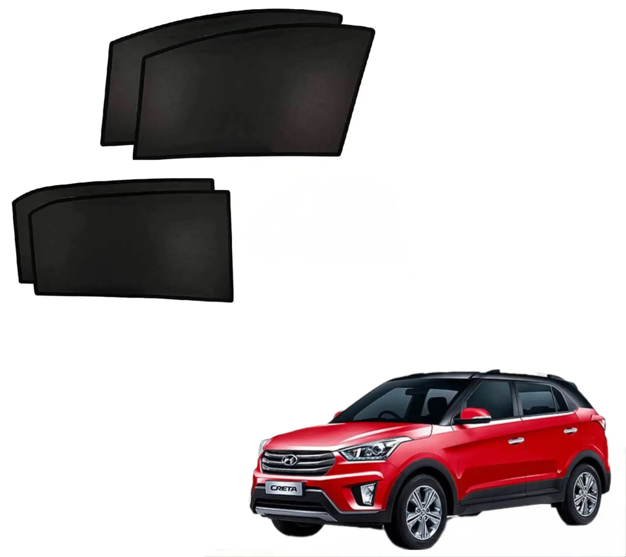 Creta 2016-2018 Custom Fit Black Sunshade Mesh Car Window Curtains Sahiba Car