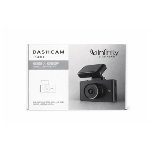 Infinity Car Dashcam 200D | Dual Channel | Night Vision | 1080 Full HD + Rear View Camera | G-Sensor | 3" IPS Display | Wi-Fi, Mic