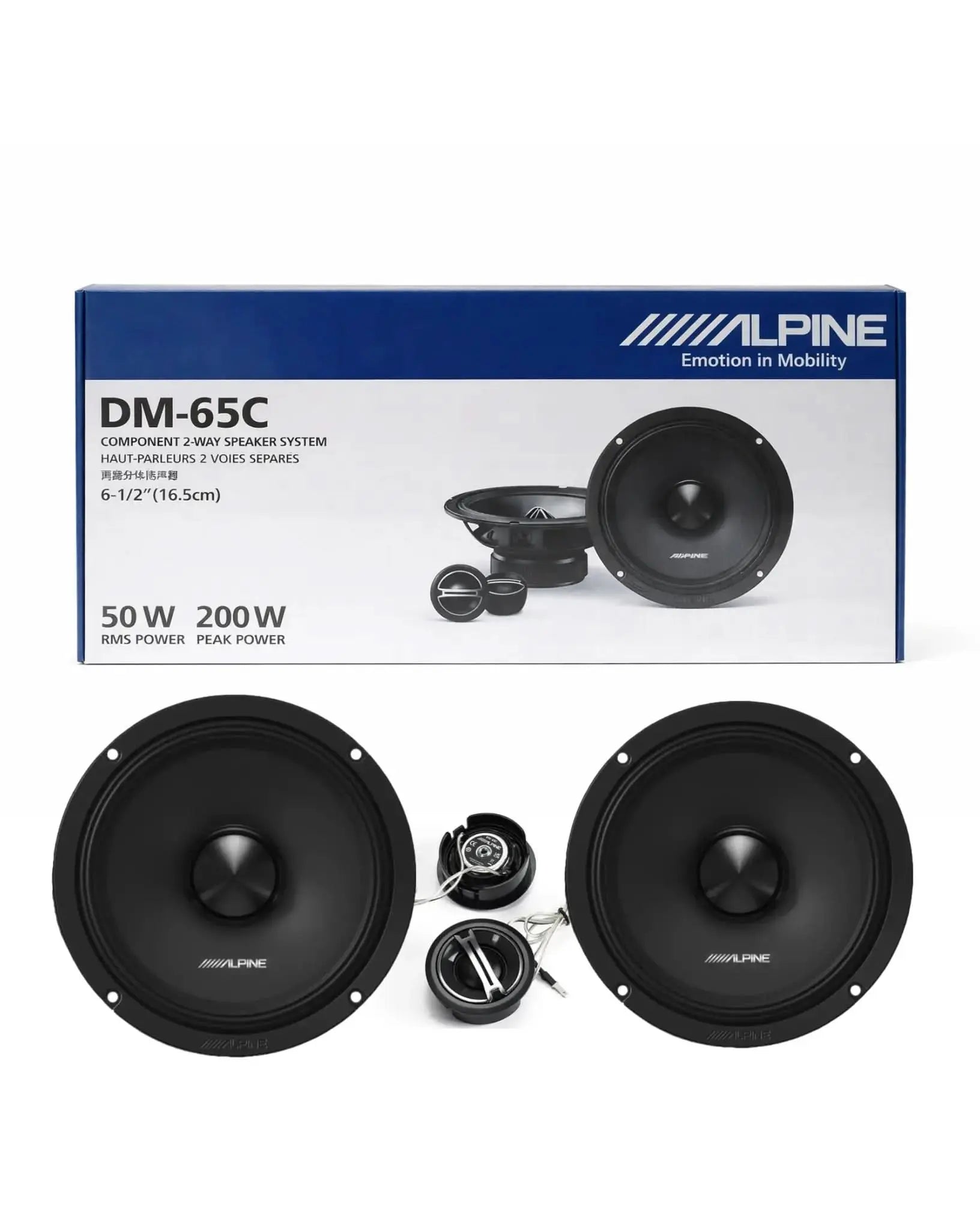 ALPINE DM-65C & DM-65 6.5" 2-Way Component & Coaxial Speaker Combo ALPINE