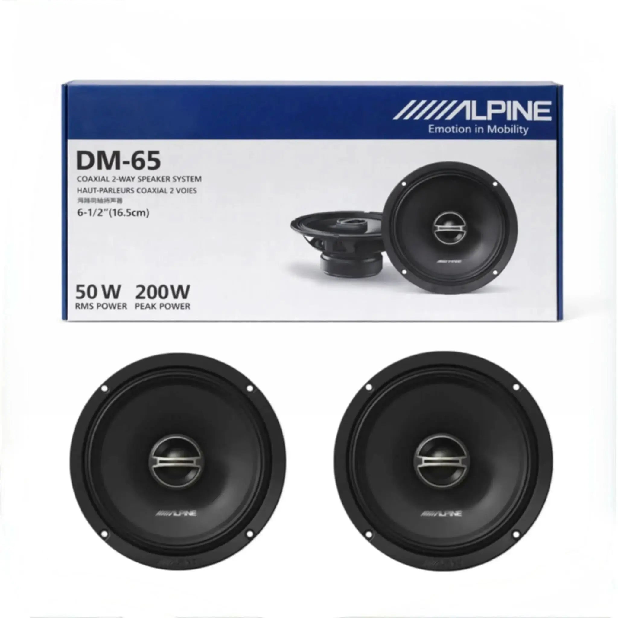 ALPINE DM-65C & DM-65 6.5" 2-Way Component & Coaxial Speaker Combo ALPINE