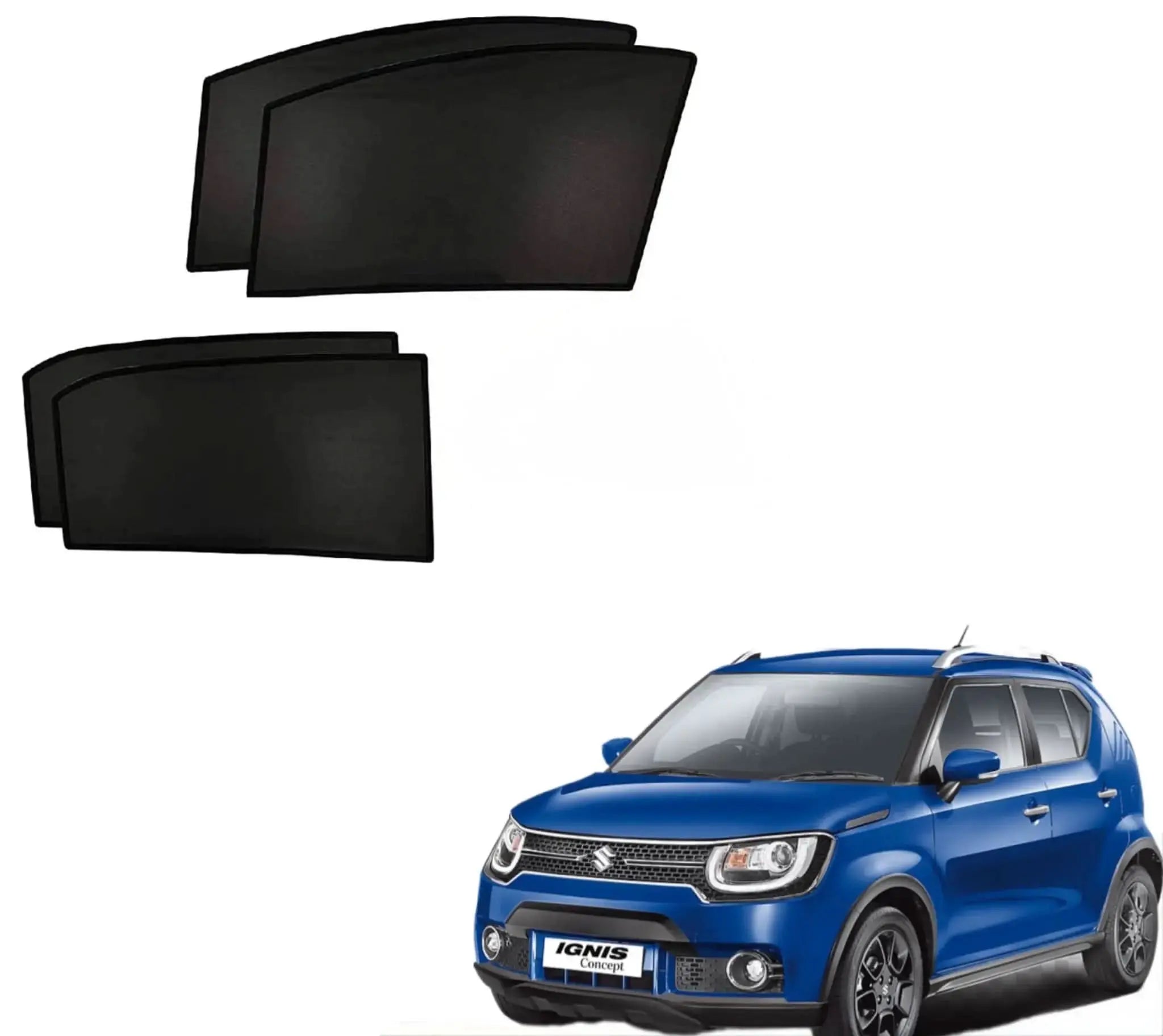 Maruti Ignis Custom Fit Sunshades – UV Protection & Privacy Mesh Curtains Sahiba Car