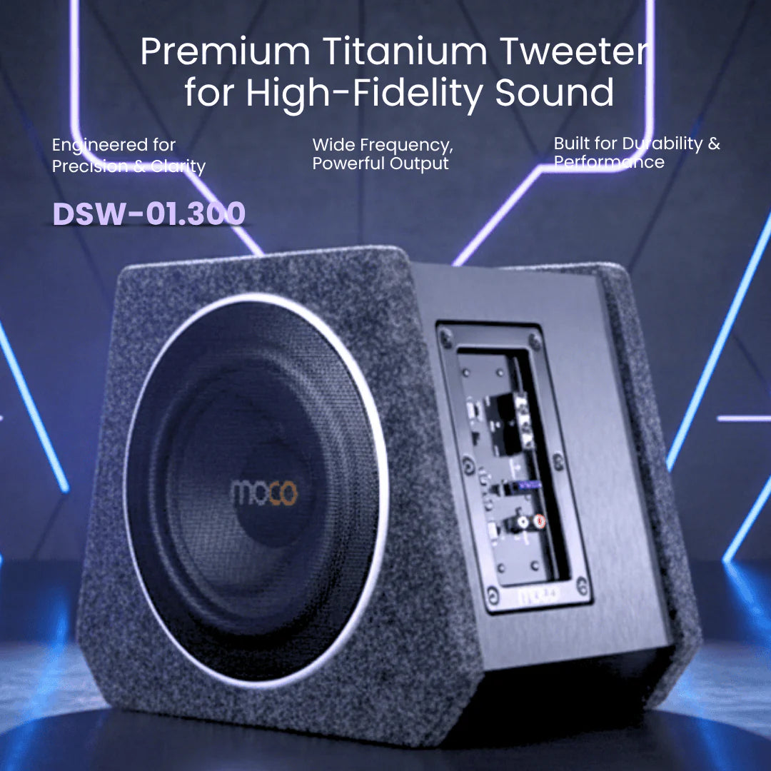 MOCO 8" DUAL SUBWOOFER WITH HI-FI AMPLIFIER RMS 300W