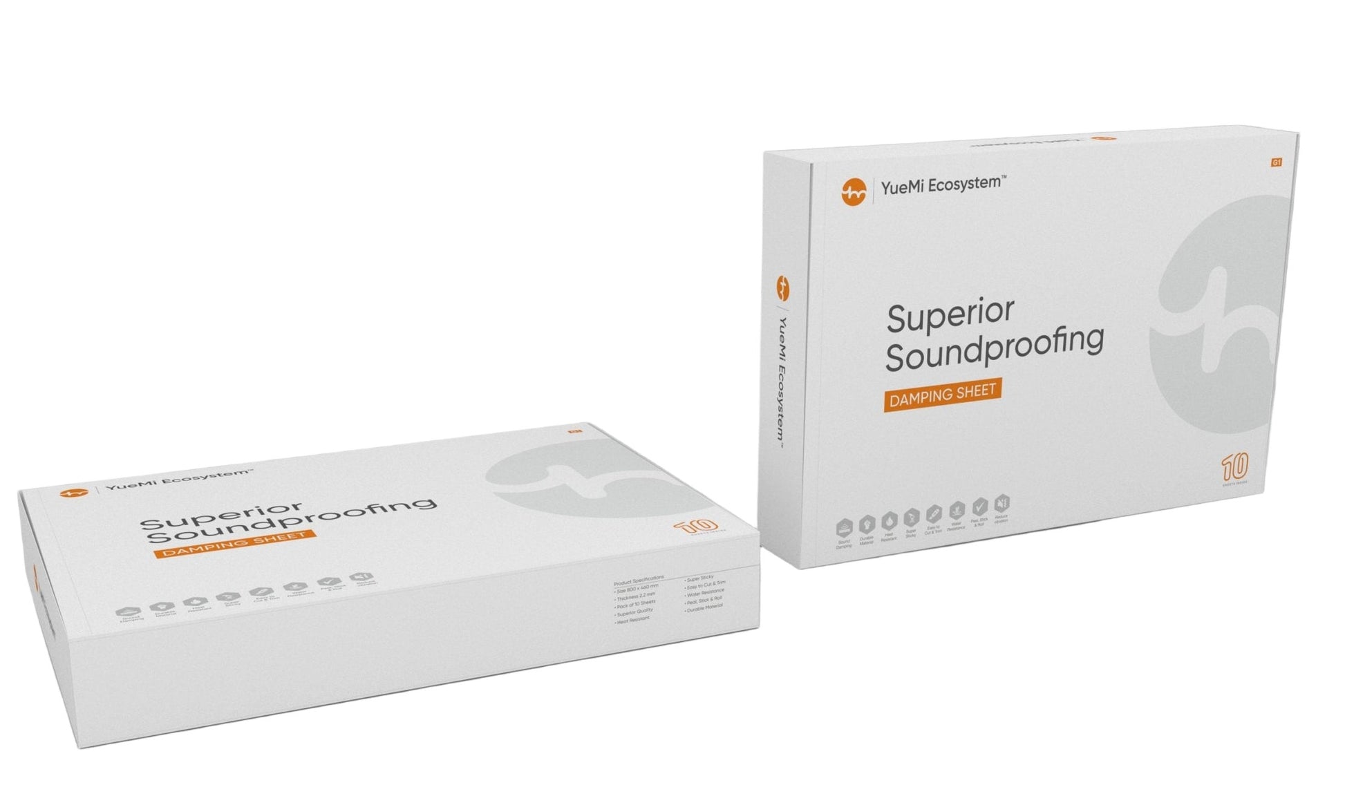 YueMi G1 2.2MM Sound Damping Sheets (800x460MM) Pack of 10 Sheets - Sahiba Car