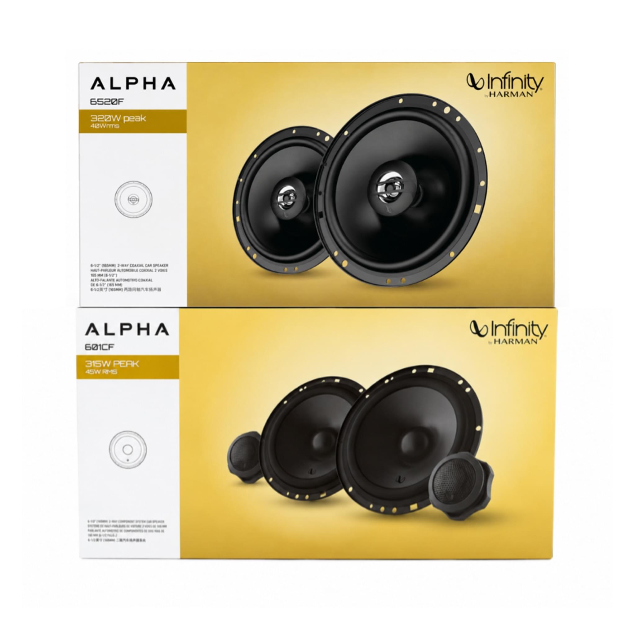 Infinity Alpha 601CF & Alpha 6520F Components and coaxial combo