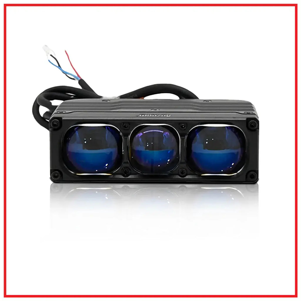 Aozoom W5 3 Lens Auxiliary Car Lights with optical glass, 180W dual beam lighting for enhanced visibility and safety.