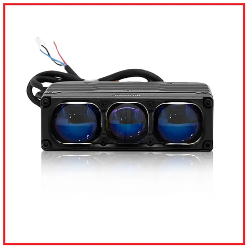 Aozoom W5 3 Lens Auxiliary Car Lights with optical glass, 180W dual beam lighting for enhanced visibility and safety.