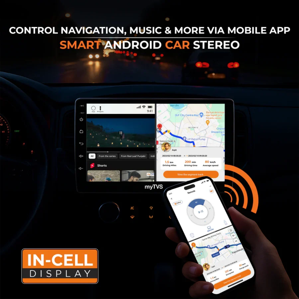myTVS AP-92 SmartTrack 9 Inch Android Car Stereo 4GB 64GB | 4G GPS | Dashcam | Wireless CarPlay