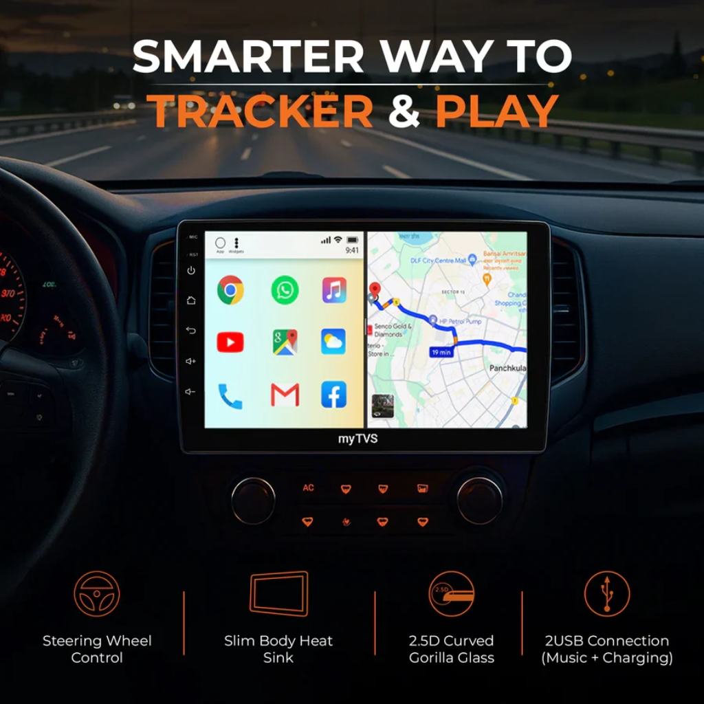 myTVS AP-92 SmartTrack 9 Inch Android Car Stereo 4GB 64GB | 4G GPS | Dashcam | Wireless CarPlay