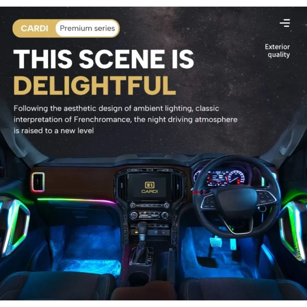 Cardi K4 Ambient Light Kit for Mahindra Scorpio-N 2022+ | OEM Black Panel | 21-Piece