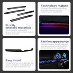 Car ambient light kit feature panel showing materials, easy install, and style