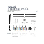 Car ambient light kit product spec layout with bars, clips, modules, and wiring