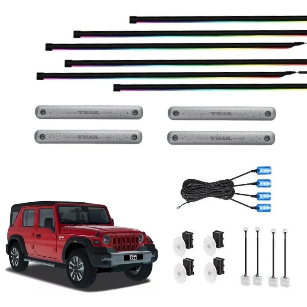 Cardi K4 Ambient Light Kit for Mahindra Thar Roxx 2024+ | 26-Piece | RGB | App Control