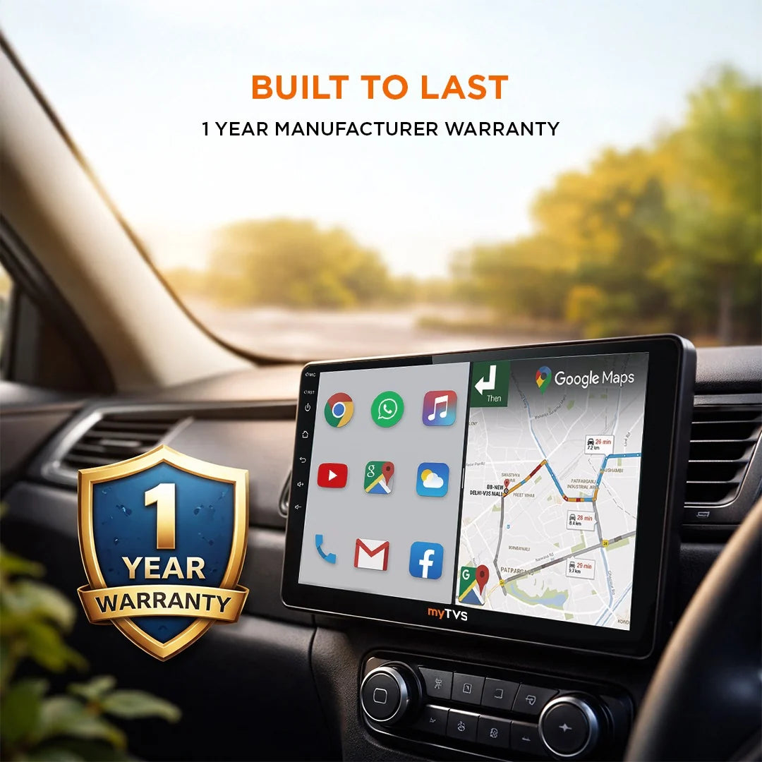 myTVS 9 Inch Smart Player Android Car Stereo | Wireless CarPlay & Android Auto | IPS Display