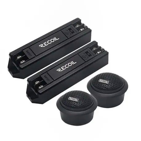 Recoil RET1 Echo Series 1-Inch Silk Dome Car Audio Tweeters with Neodymium Magnet & Triple-Level Crossover