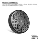 2.75-inch ultra-shallow channel speaker with black grille and circular mesh