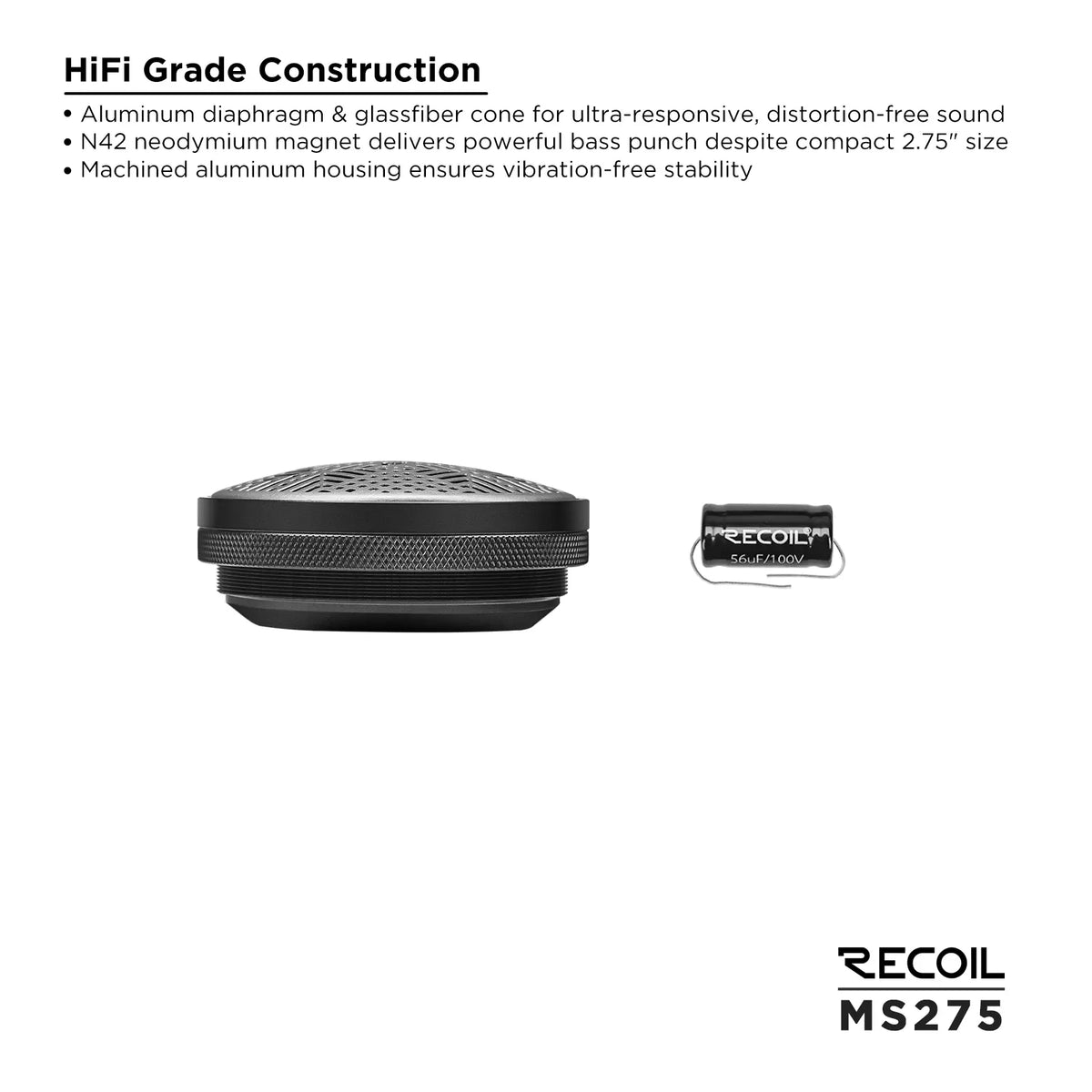 2.75-inch ultra-shallow speaker showing front grille and compact depth
