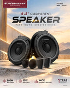 6.5-inch component speaker pair with tweeters and crossover, front angle