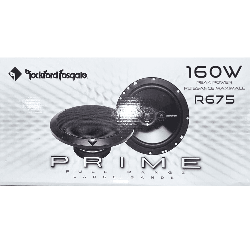 Rockford Fosgate R675 Prime 6.75″ 3-Way Full-Range Car Speaker – 160 W Peak / 40 W RMS (Black)