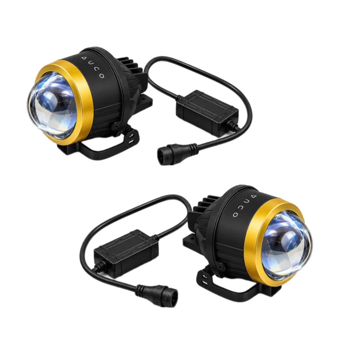 AUCO 3-Inch LED Projector Foglights 180W 18000 Lumens | Tri-Color Blue Lens