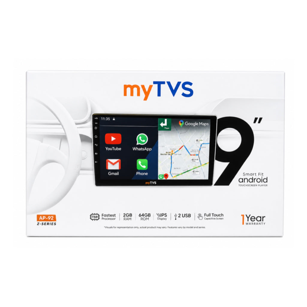 myTVS AP-92 Z-Series 9 Inch Android Car Stereo | 2GB RAM 64GB ROM | Wireless CarPlay & Android Auto