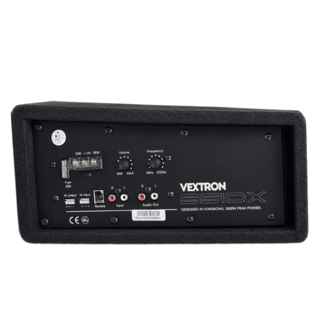 VEXTRON SS10X 10 Inch 3000W Super Slim Active Subwoofer with Built-in Amplifier & Bass Control Knob