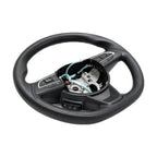 Multi-function black steering wheel for Maruti Suzuki Fronx, featuring integrated audio controls and paddle shifters.