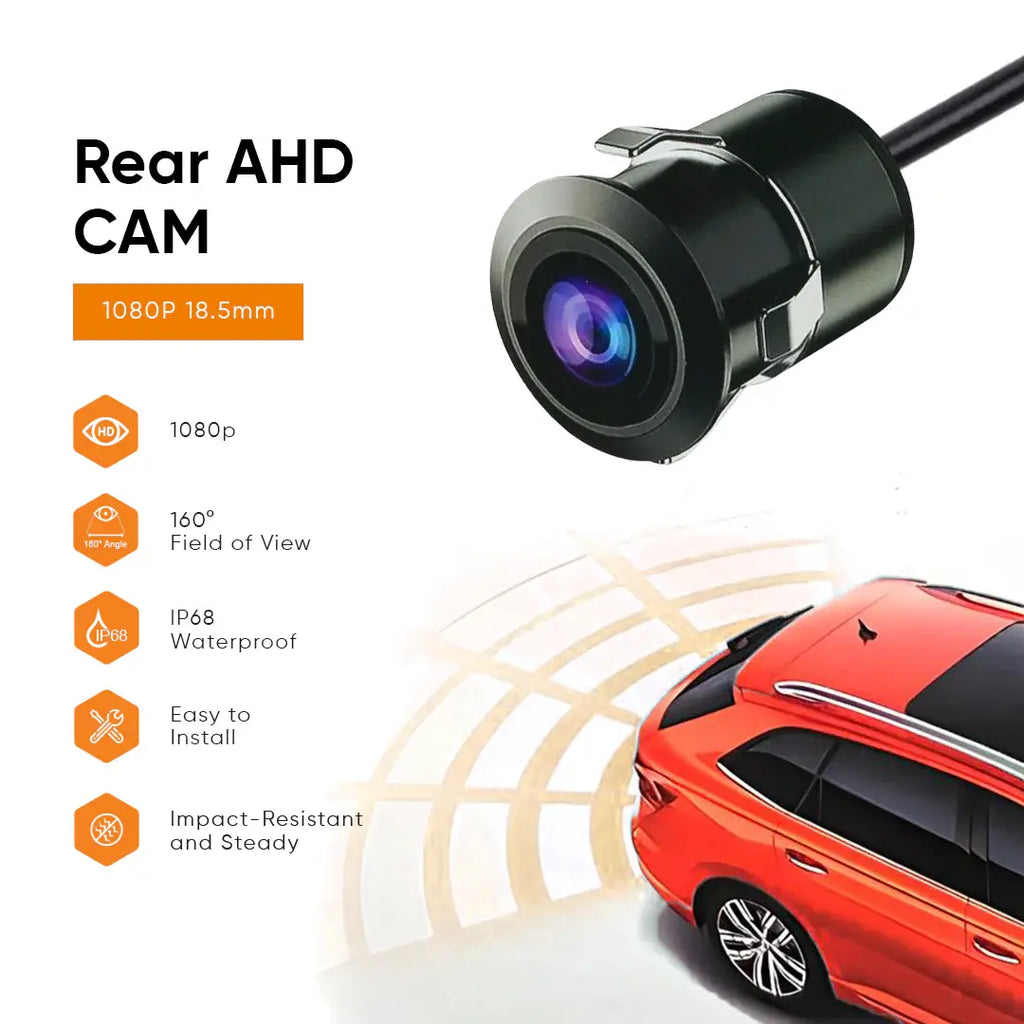 YUEMI ECOSYSTEM C-1 1080P rearview camera with 160-degree view, night vision, waterproof IP68, impact-resistant, easy to install.